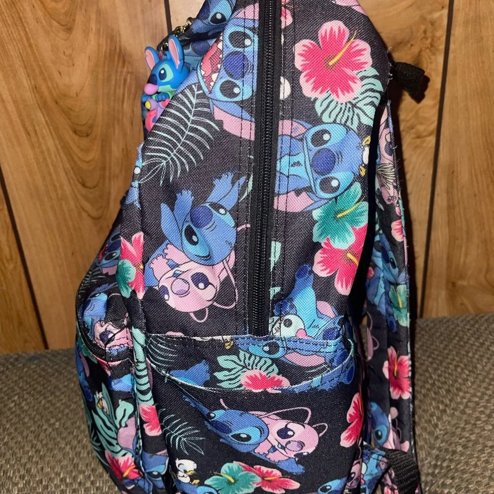 Colorful Stitch Backpack with Floral Design - Picture 3 of 10